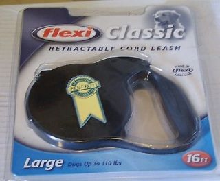Flexi Classic Black Retractable Cord 16 ft Leash / For Big Dogs to 110 