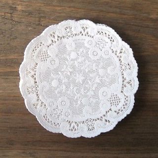 50 New Paper Doilies White French Lace Pattern 4 inch Diameter