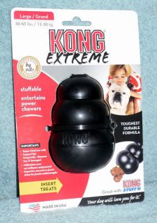 Kong Extreme Black Large Rubber Dog Chew Toy Tough K1