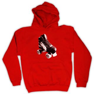 ROLLER SKATE VINTAGE STYLE RETRO PRINT KIDS HOODIE ALL COLS AND SIZES