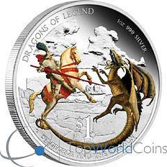   St George and the Dragon 2012 Dragons of Legend Proof Silver Coin