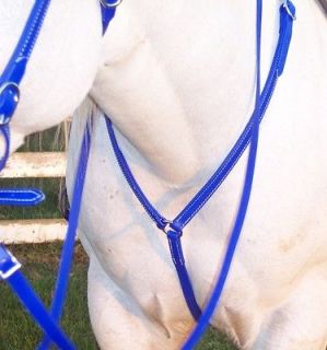 HORSE Size***BLUE English BREAST COLLAR Beta Biothane Trail Endurance 