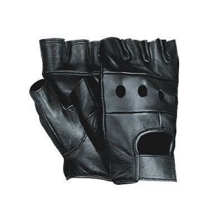 LARGE SIZE MENS LEATHER FINGERLESS DRIVING MOTORCYCLE BIKER GLOVES NEW