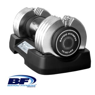   Bayou Fitness 50 lb Adjustable Chrome Dumbbell BF 0150 hand weight set