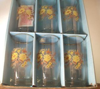 Vintage Set of 6 Drinking Glasses w/ Box   Viking Glass Co. New 