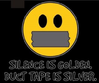 SILENCE IS GOLDEN DUCT TAPE IS SILVER Adult Humor Funny T Shirt Tee 