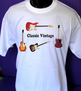 Gibson & Fender electric guitars T shirt(vintage,​57,58)   all 