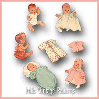 Vintage Baby Doll Clothes Pattern ~ 11 12 Dy Dee, Tiny Tears, Betsy 