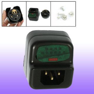 1500W Electric Water Kettle IEC320 C14 3P Plug Power Socket Black AC 