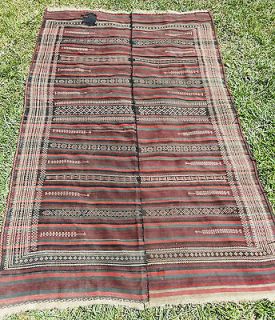 Antique Afghan Turkoman kilim rug 59 X 9