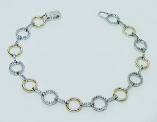 Designer EFFY 1.50ct 190 Diamond Bracelet 14K White Yellow Gold Estate 