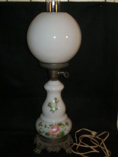 VINTAGE GONE WITH THE WIND HURRICANE ELECTRIC TABLE LAMP HANDPAINTED 