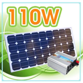 400 Watt Grid Tie Inverter + 12 V 110 W Mono Solar Panel System Above 