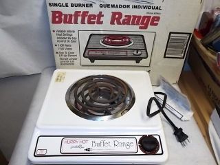 vintage Hudson Electric Hot Plate Single Burner Buffet Range w Box NIB 