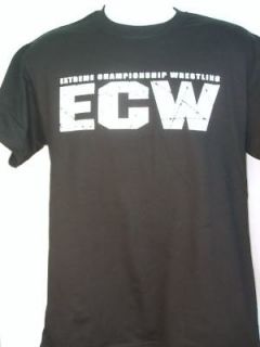ECW Extreme Championship Wrestling white logo T shirt