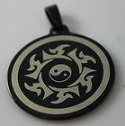 Mens Womens Black Ying Yang Stainless Steel Necklace Pendant ROCK GOTH 