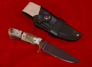   Montana ELK HORN FT 440C drop Pt. hunting knife by BOCKI 32