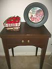 Antique Vintage Sewing Machine Cabinet Table w/ hinged top NO MACHINE