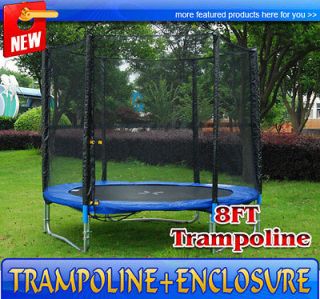 New 10 FT Round Trampoline With Frame Blue Pad 4 Legs Fitness Toy Jump 