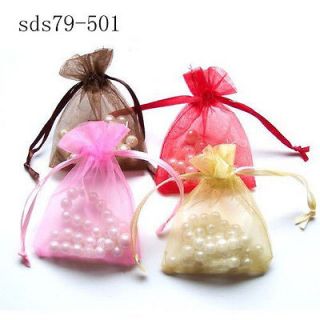 Newly listed Wholesale 100pcs Pure color Organza Gift Bags 2.8x 3.6