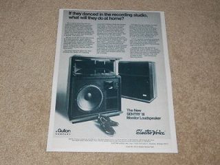 Electro Voice Sentry III Speaker Ad, 1 pg, Article, Specs, 1973 