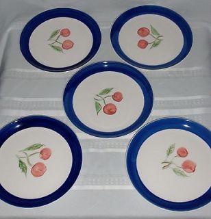Gibson Housewares China Peach Pattern 9 1/2 Dinner Plate Set of 5