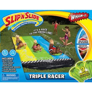 Original Wham O Triple Racer Slip N Slide Water Toy + 3 Bonus Boogie 