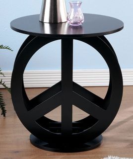 PEACE SIGN ACCENT END SIDE TABLE NIGHT STAND   3 GROOVY COLORS 