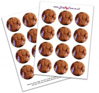 48x SEXY TORSO Edible Fairy Cup Cake Toppers HEN NIGHT Decoration # 