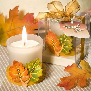75 Autumn Theme Fall Leaf Votive Candle Wedding Favor Party Bulk Lot