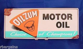 OILZUM MOTOR OIL Metal Tin Vintage type LUBRICANTS Sign Retro Garage 
