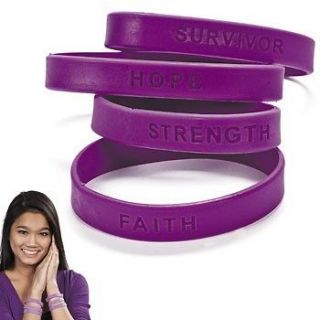 50 PURPLE PANCREATIC, THYROID, TESTICULAR CANCER SILICONE SUPPORT 