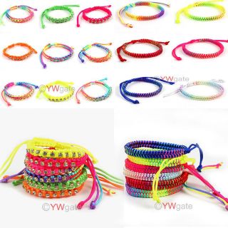 6pcs Colorful Unisex Handmade Friendship Lucky Cords Wristband 