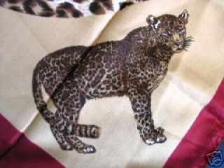 Vintage Scarf EXOTIC CAT Leopard/Cheeta​h ANIMAL PRINT