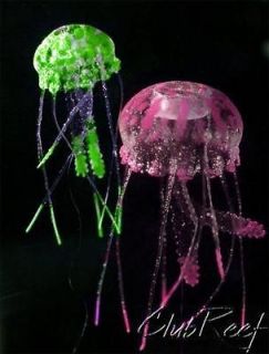 Jellyfish Glowing Aquarium Ornament Eshopps 2pk Red/Gr
