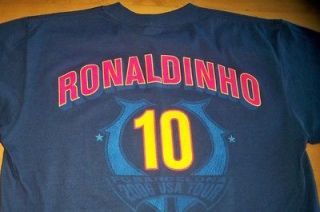 Nike Ronaldinho #10 FC Barcelona USA Tour T shirt Mens size small