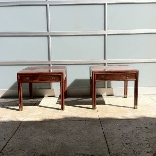   Pair of Side Tables With Metal Accents. Great pair of fine furniture