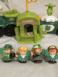 Retired Fisher Price Little People St. Patricks Day Musical Train 
