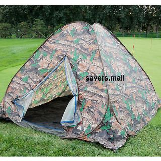   Camouflage 2 3 Persons Camping Hiking Hunting Pop Up Tent Quick Setup
