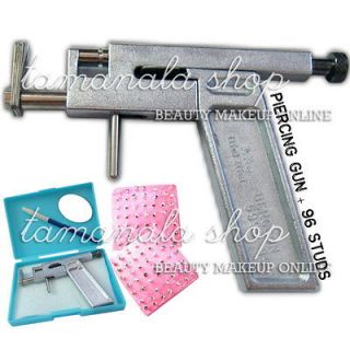 EAR BODY PIERCING GUN PIERCE Mirror Marker Pen TOOLS SET + 98 Pcs FREE 