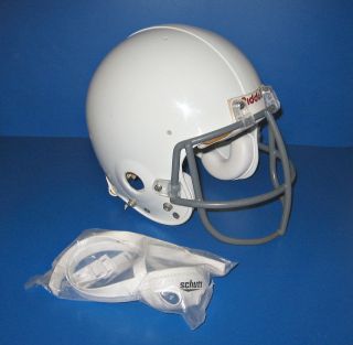   YOUTH RIDDELL FOOTBALL HELMET WD 1 White W/ CHIN STRAP & Gray FACE
