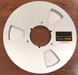 Empty Ampex 10½ NAB Metal Reel for 1/4 Tape; OFFSET FLANGES