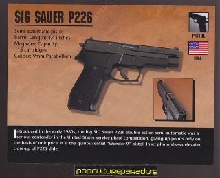 SIG SAUER P226 9mm PISTOL Atlas Classic Firearms Gun CARD