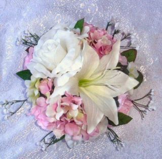   PINK ~ CAKE TOPPERS Silk Wedding Flowers Decor Reception Centerpieces