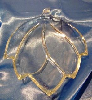 Vintage Leaf Candy / Relish Dish Very Nice Shape Clear Glass 8 Long