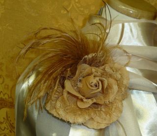   Marabou Feather Hair Clip Brooch Lapel Pin Corsage Fascinator NEW