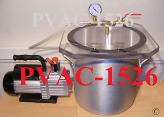 VACUUM CHAMBER SYSTEM, 6 GAL CHAMBER AND 3 CFM VACUUM PUMP (NEW)