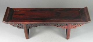 Chinese rosewood carved small long narrow table style stand 11.2 inch 