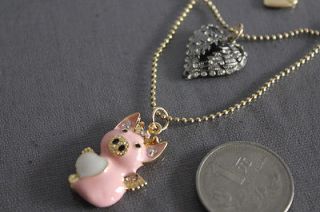 betsey johnson Synchronous New angel pig necklace #BJ X3