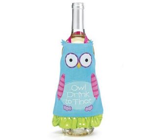 Wine Apron Dress Hootie Cutie Owl Gift Bag Bottle Cover Ill Drink to 